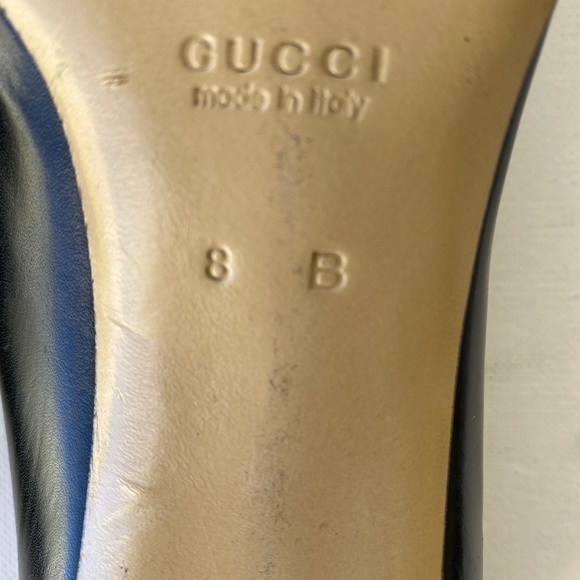 Gucci Classic Mid-Heel Black Leather Pump - Picture 7 of 9